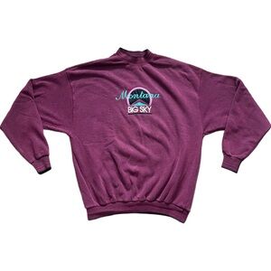 Montana Big Sky Burgundy Crewneck Sweatshirt